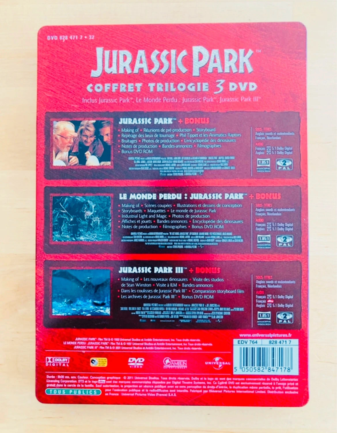 Estuche Steelbook 3 DVD trilogía Jurassic Park. – photo 2